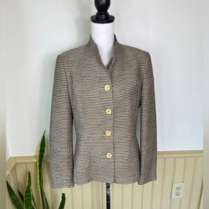 Zanella Italy Metallic Stripe Blazer 8 Dark Academia Heritage Luxe Jacket Office